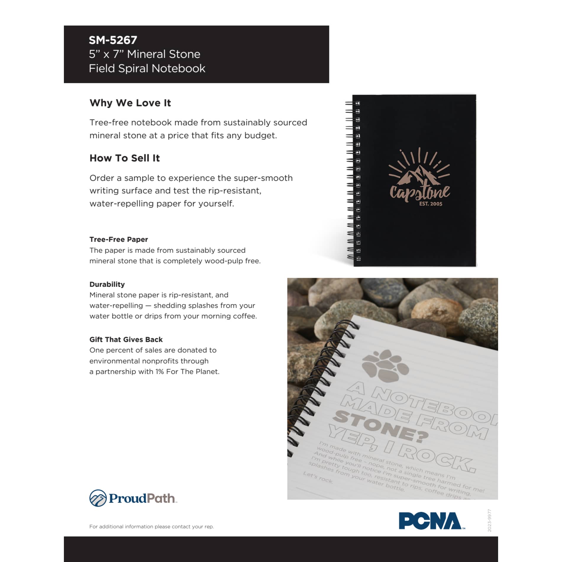 5” x 7” Mineral Stone Field Spiral  Notebook 64