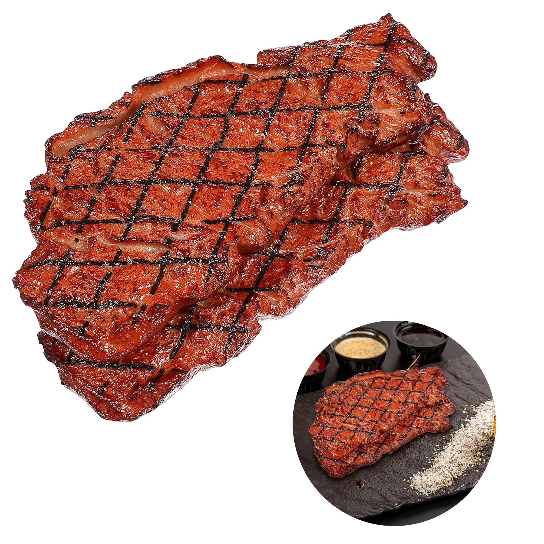 2Pcs Artificial Fake Steak 2