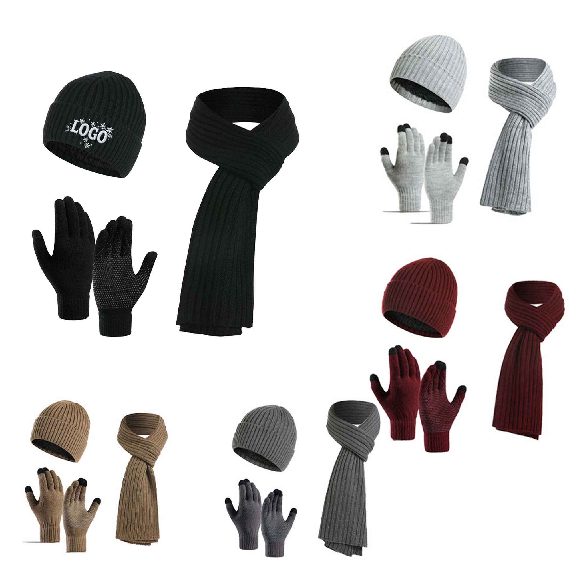 Winter Matching Hat Scarf Gloves 2