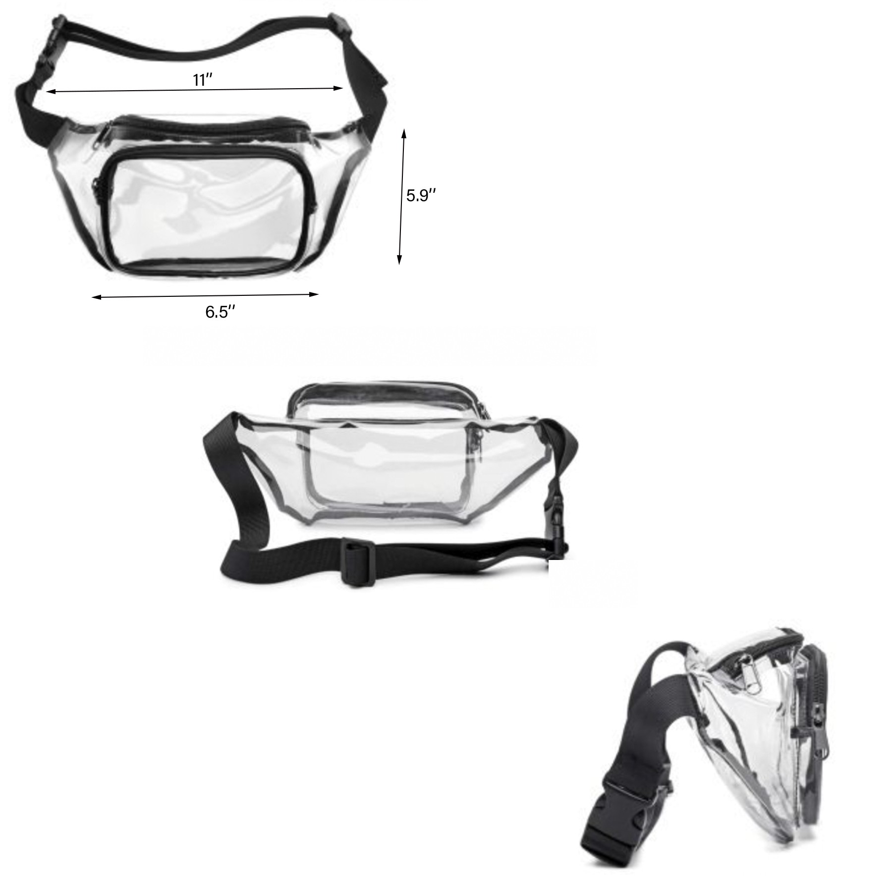 Clear Fanny Packs With Two Pockets 2