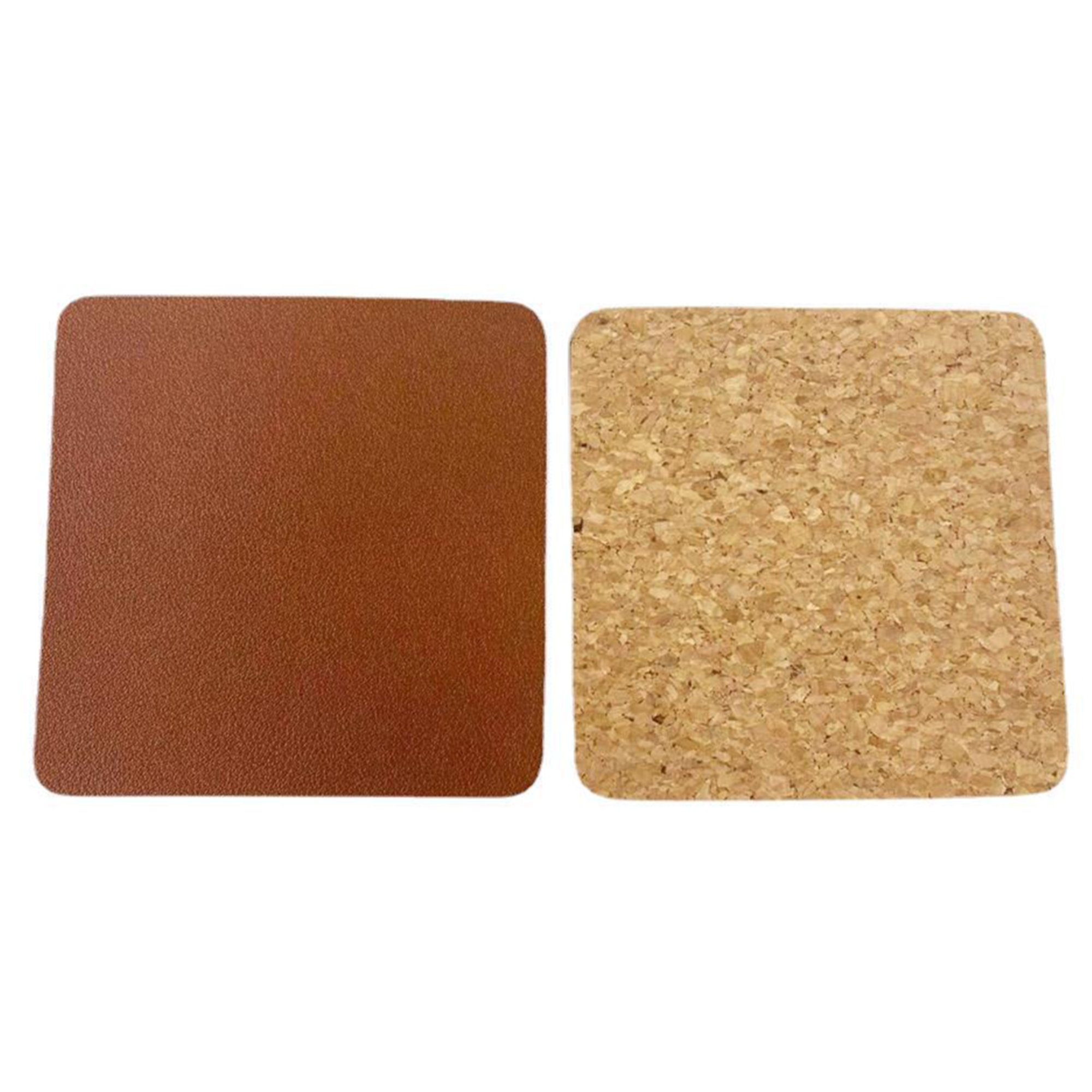 Round Faux Leather and Cork Coaster 3