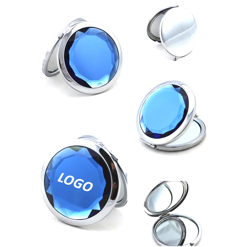 Crystal Round Folding Compact Mirror 1