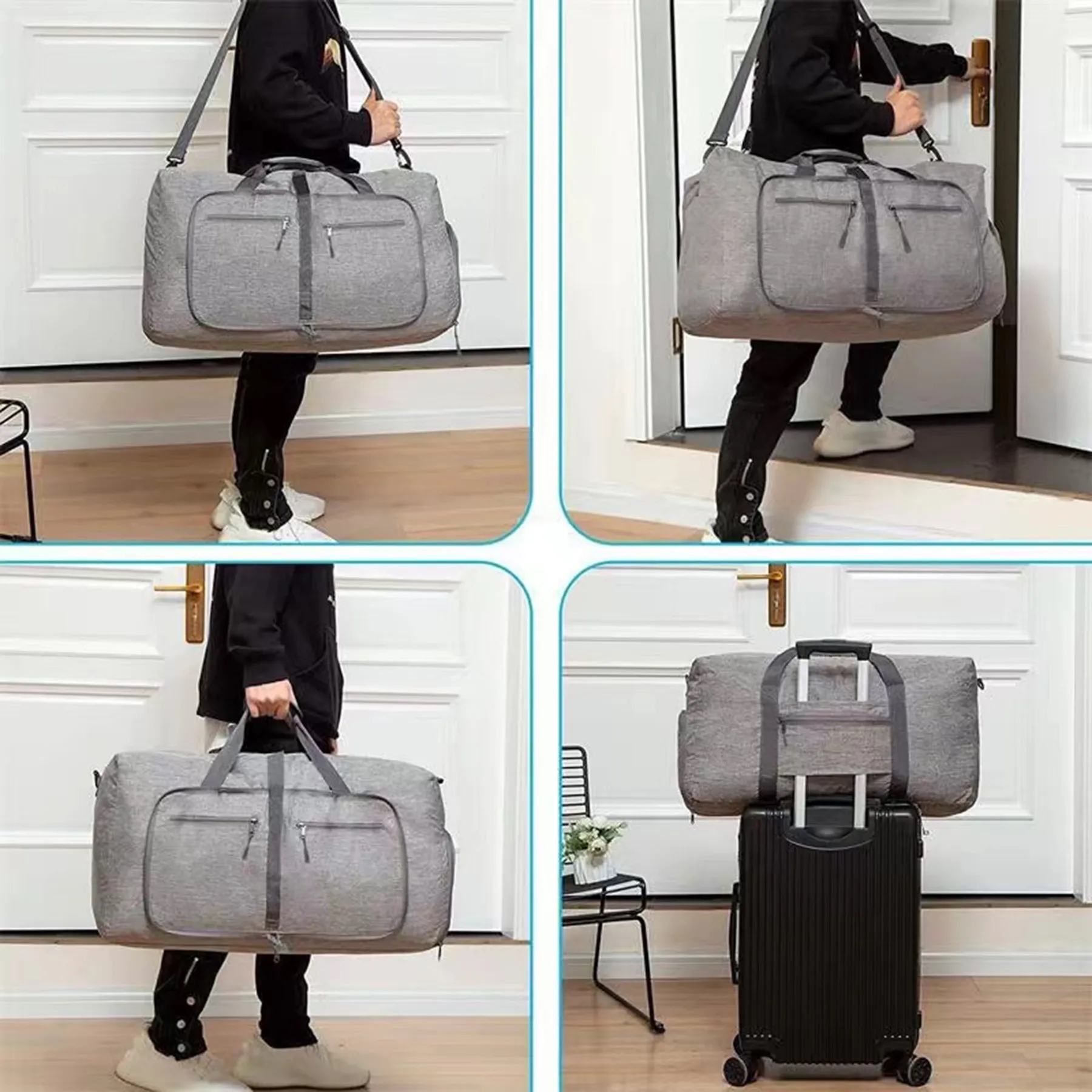 Foldable Duffel Bag With Shoes Compartment 2