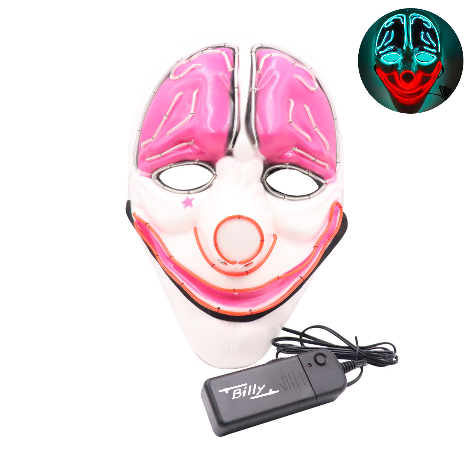 LED Light Up Party Smiley Mask 2