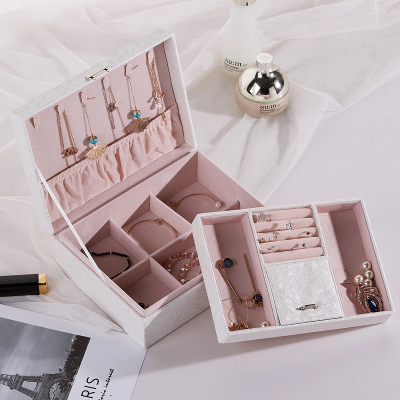 Custom Multi-Layer Jewelry Storage Organizer Box with Lock 10