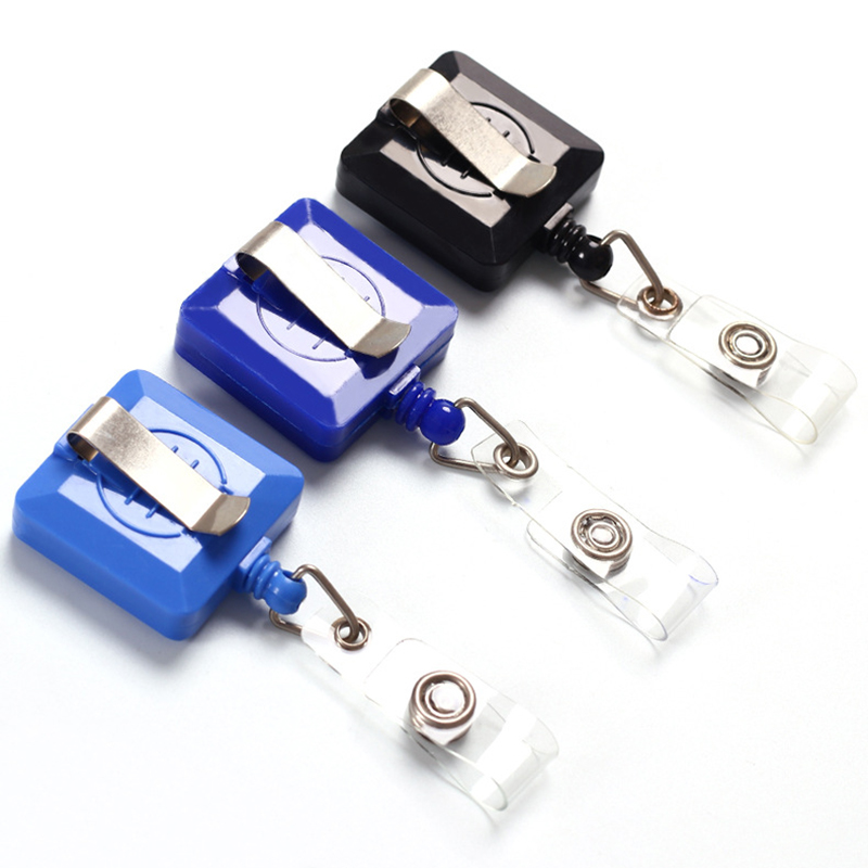 Square Shape Retractable Badge Reel with Metal Clip 3
