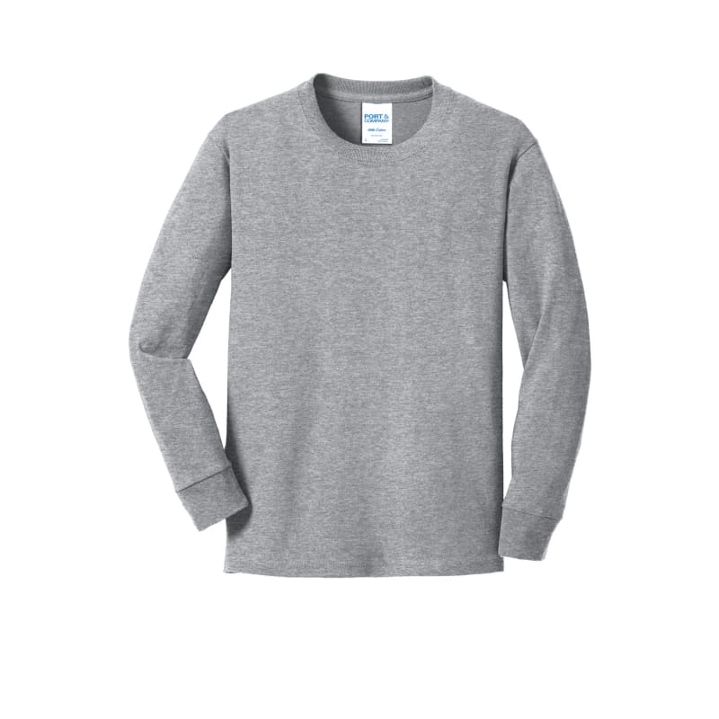 Port & Company Youth Long Sleeve Core Cotton Tee. 25