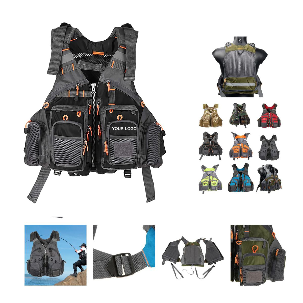 Durable Fishing Life Jacket with Storage Pockets 6