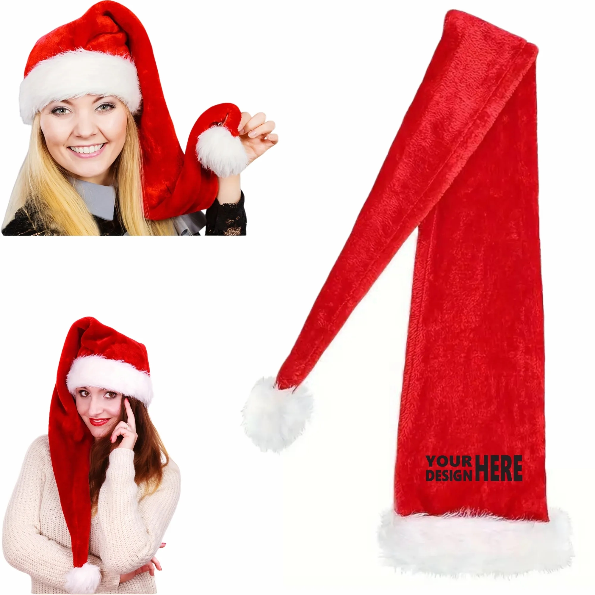 Long Plush Christmas Hat