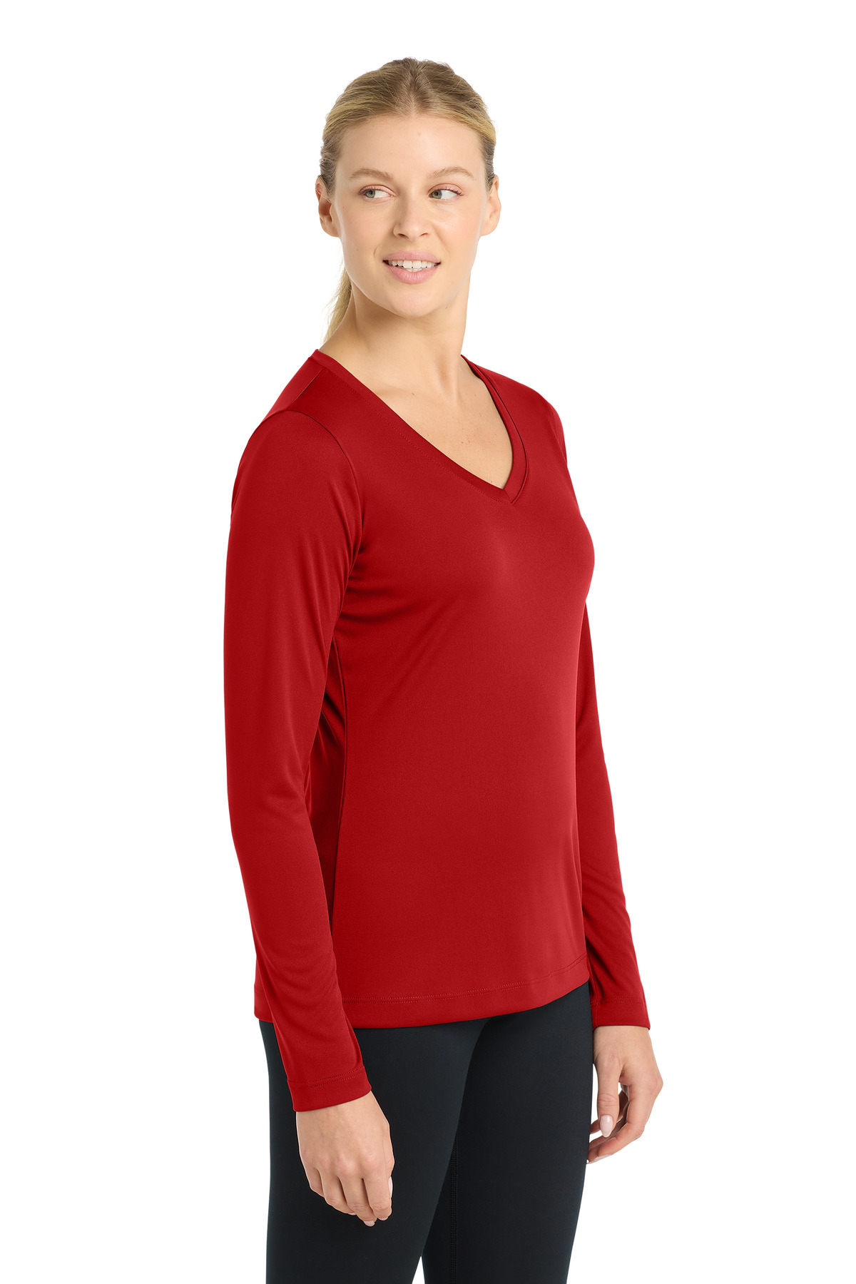 Sport-Tek Women's Long Sleeve PosiCharge Competitor V-Neck Tee. LST353LS 9