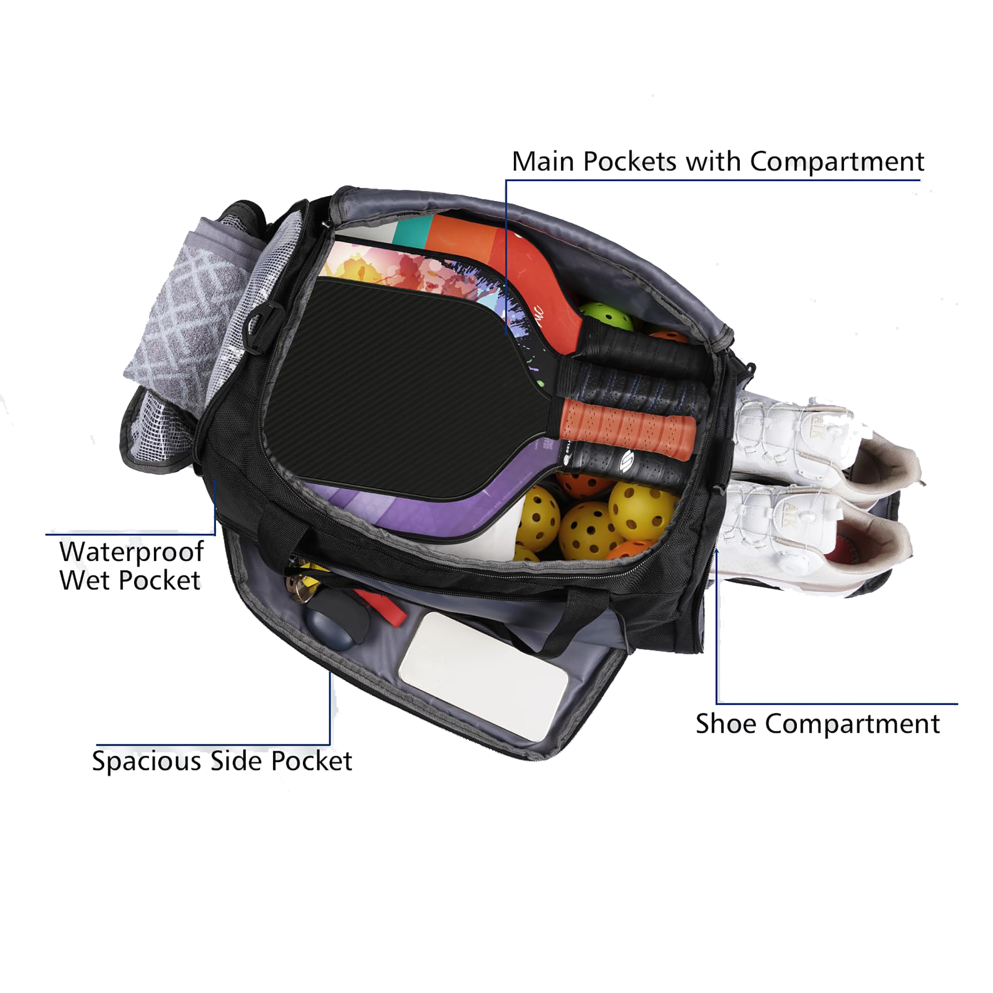 Waterproof Oxford Travel Duffel Bag with Multi-Pocket Design 4