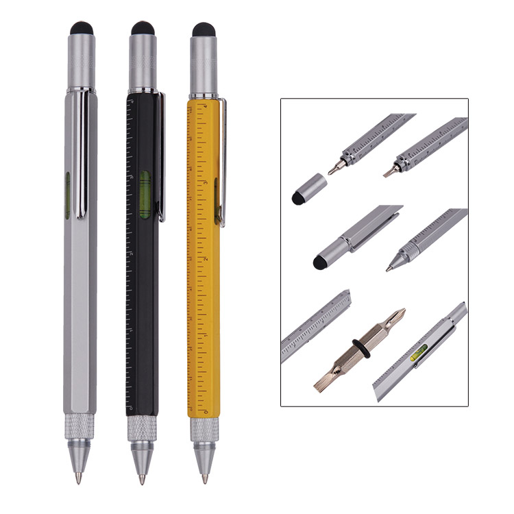 Multi-Function Stylus Metal Ballpoint Pen w/ Tool Set 2