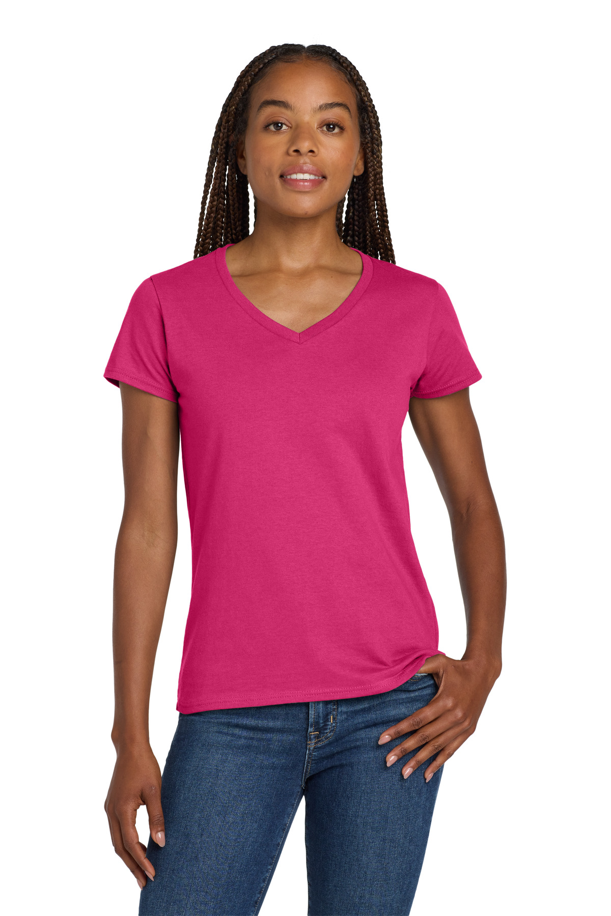 Gildan Women's Heavy Cotton 100% Cotton V-Neck T-Shirt. 5V00L 43