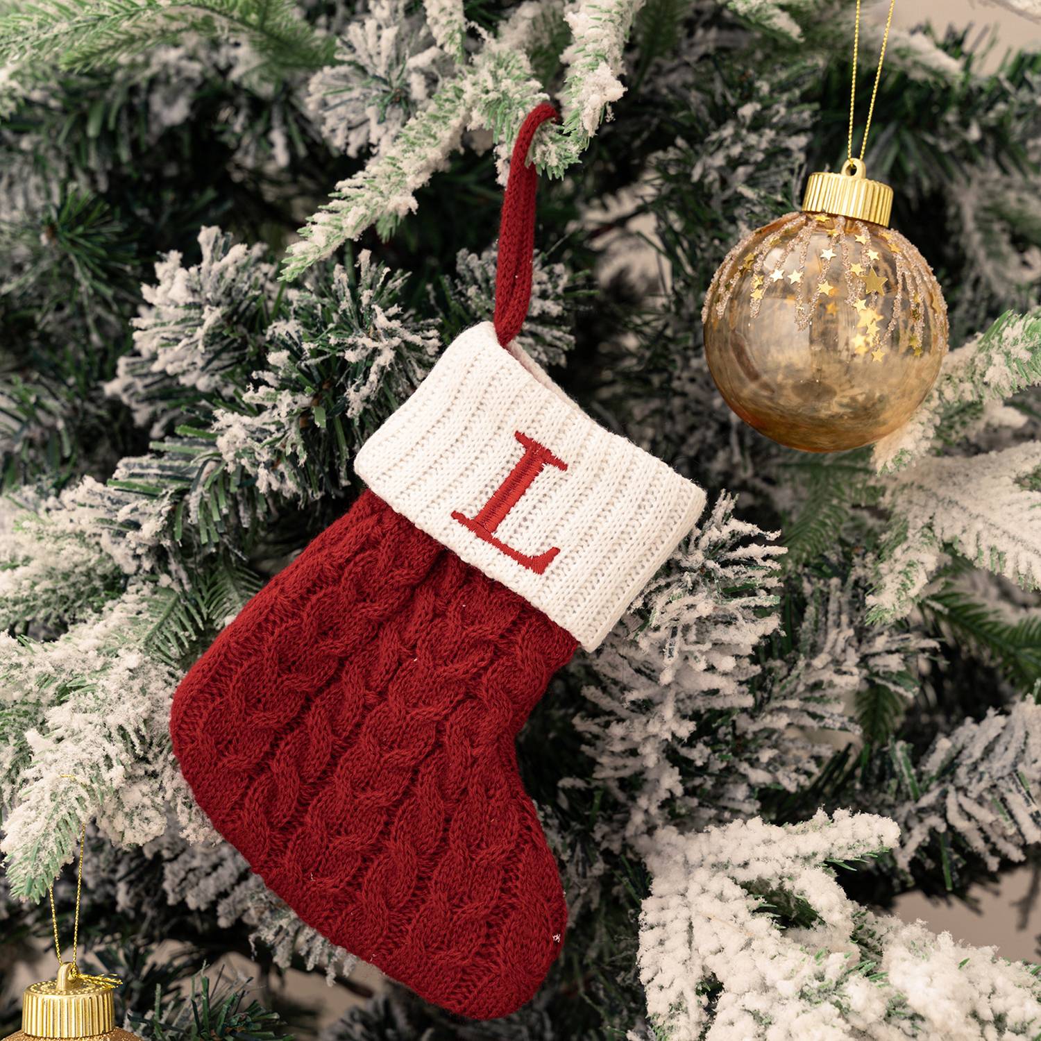 Mini Cotton Knitted Christmas Stocking 21