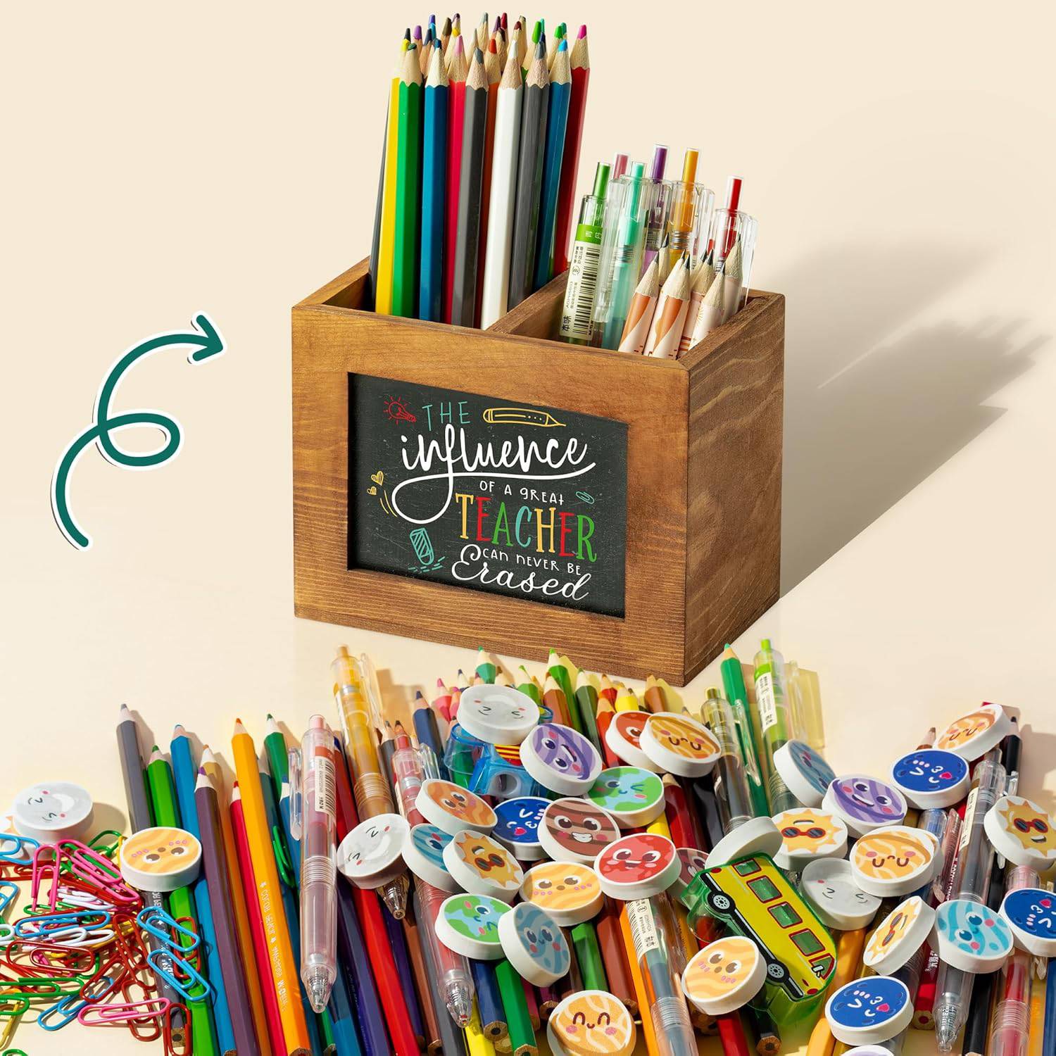 Writable Wooden Blackboard Pen Holder 1