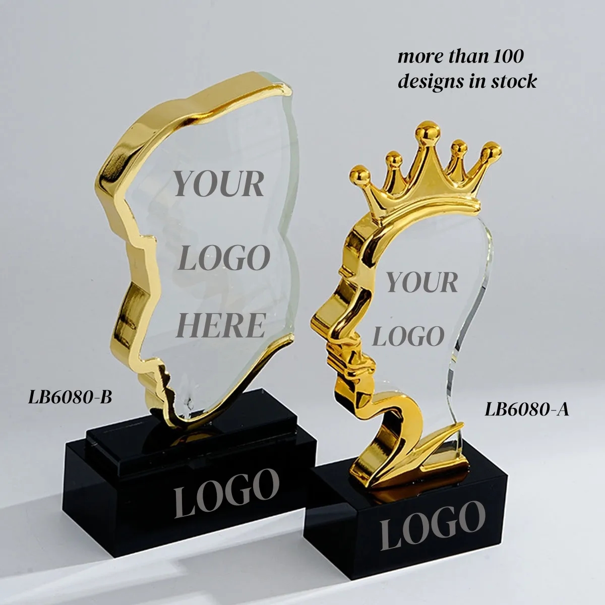 Engraved Figurines Crystal Trophy Award Display Queen 5