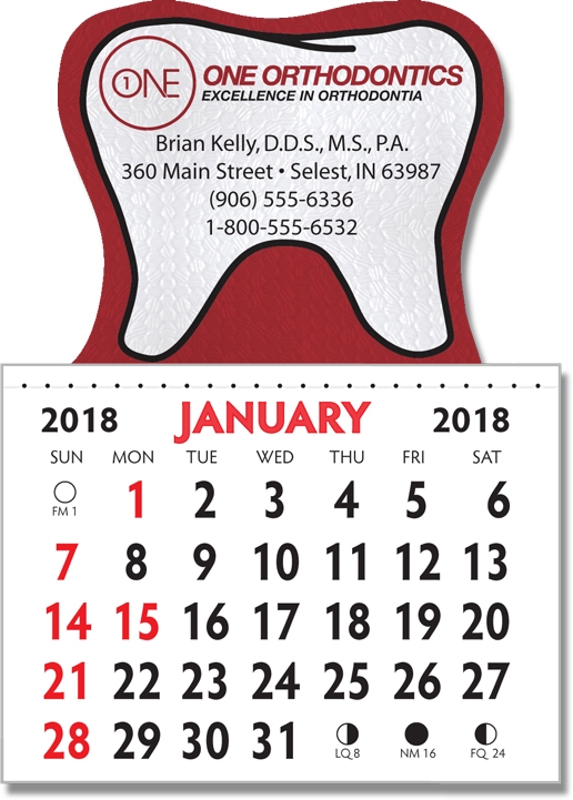 Designer Shaped Kwik-Stik 6 Mil Smooth Vinyl Calendar w/ Tooth Top 2