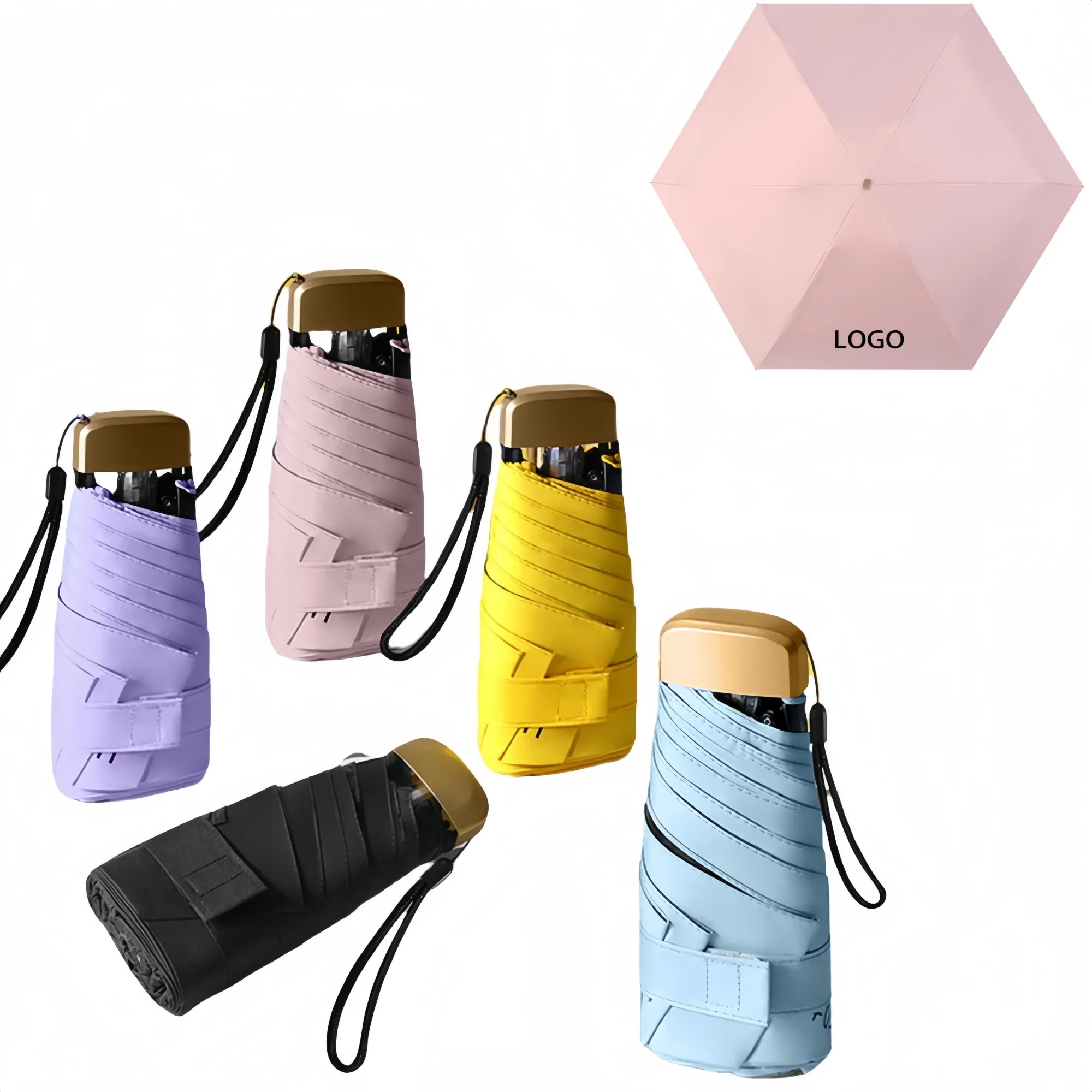 Compact Travel Umbrella Windproof UV Protection Rain 7
