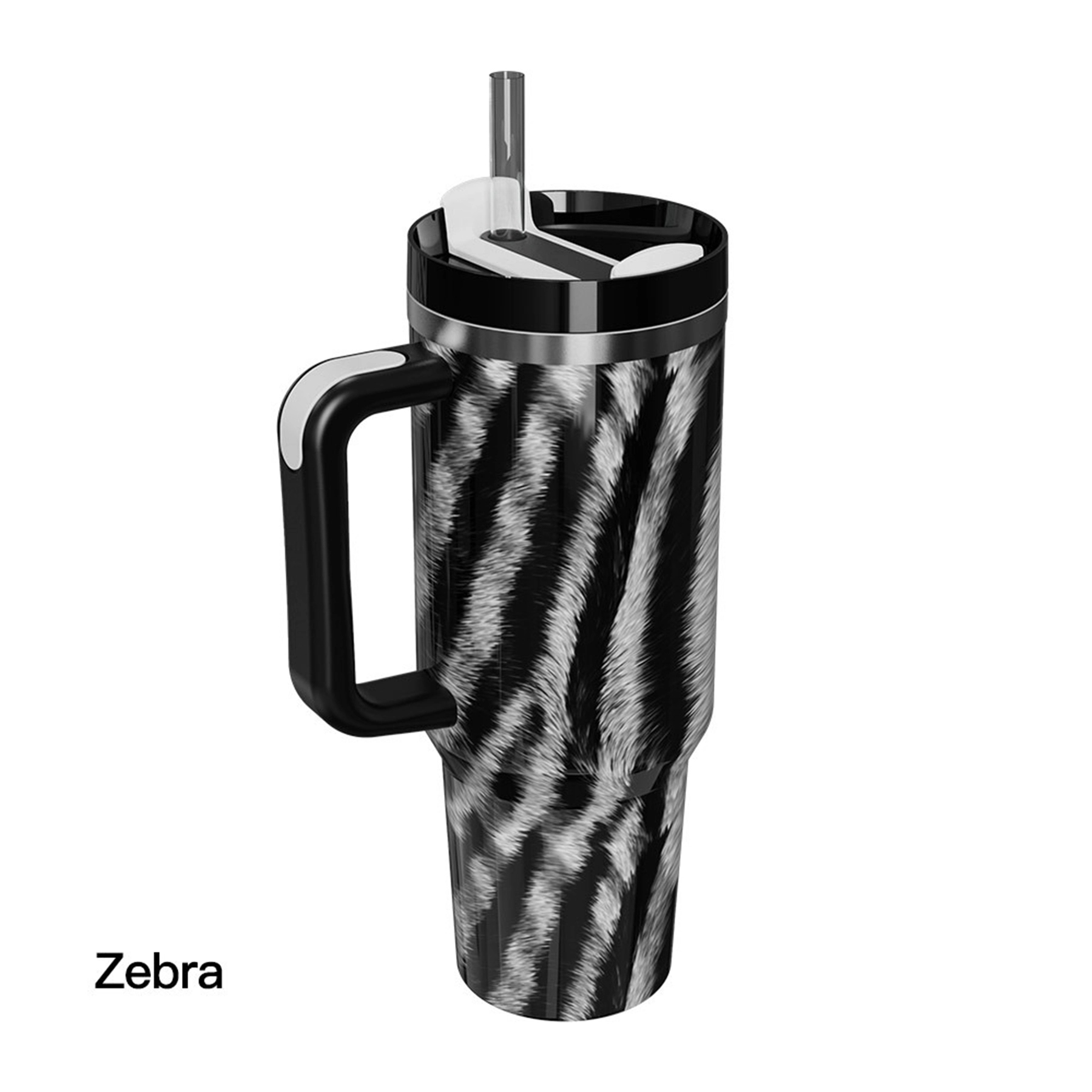 40 Oz. Stainless Steel Tumbler with Handle & Straw 8
