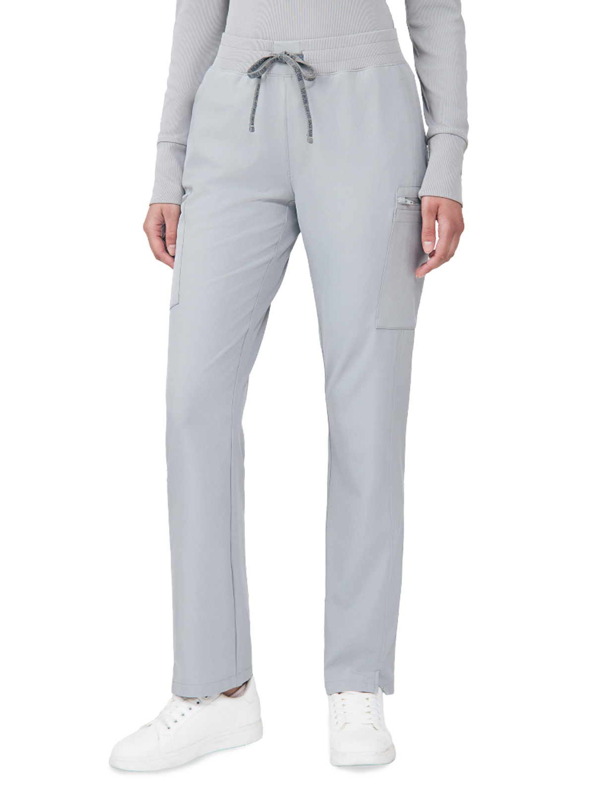 Landau - Forward - Women's Seven-Pocket Mid-Rise Rib-Knit Elastic Waist Cargo Pant 37