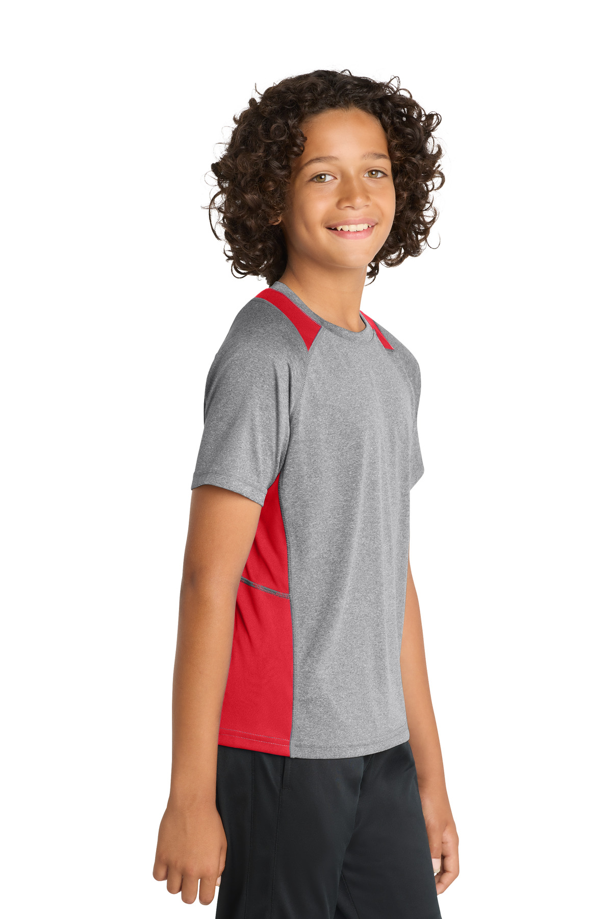 Sport-Tek Youth Heather Colorblock Contender Tee. YST361 59