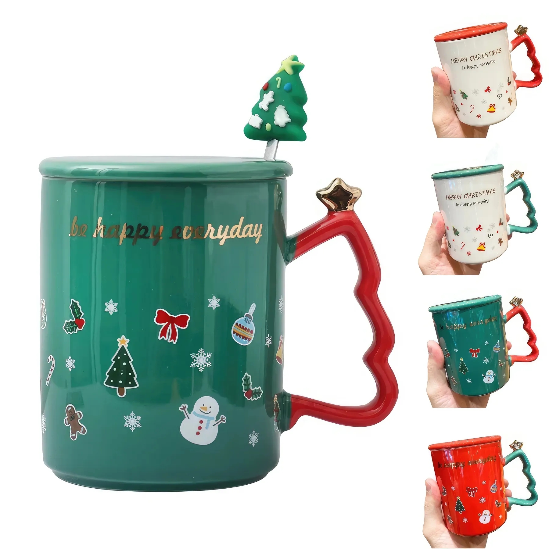 Christmas Tree Shaped Coffee Ceramic Mug 2