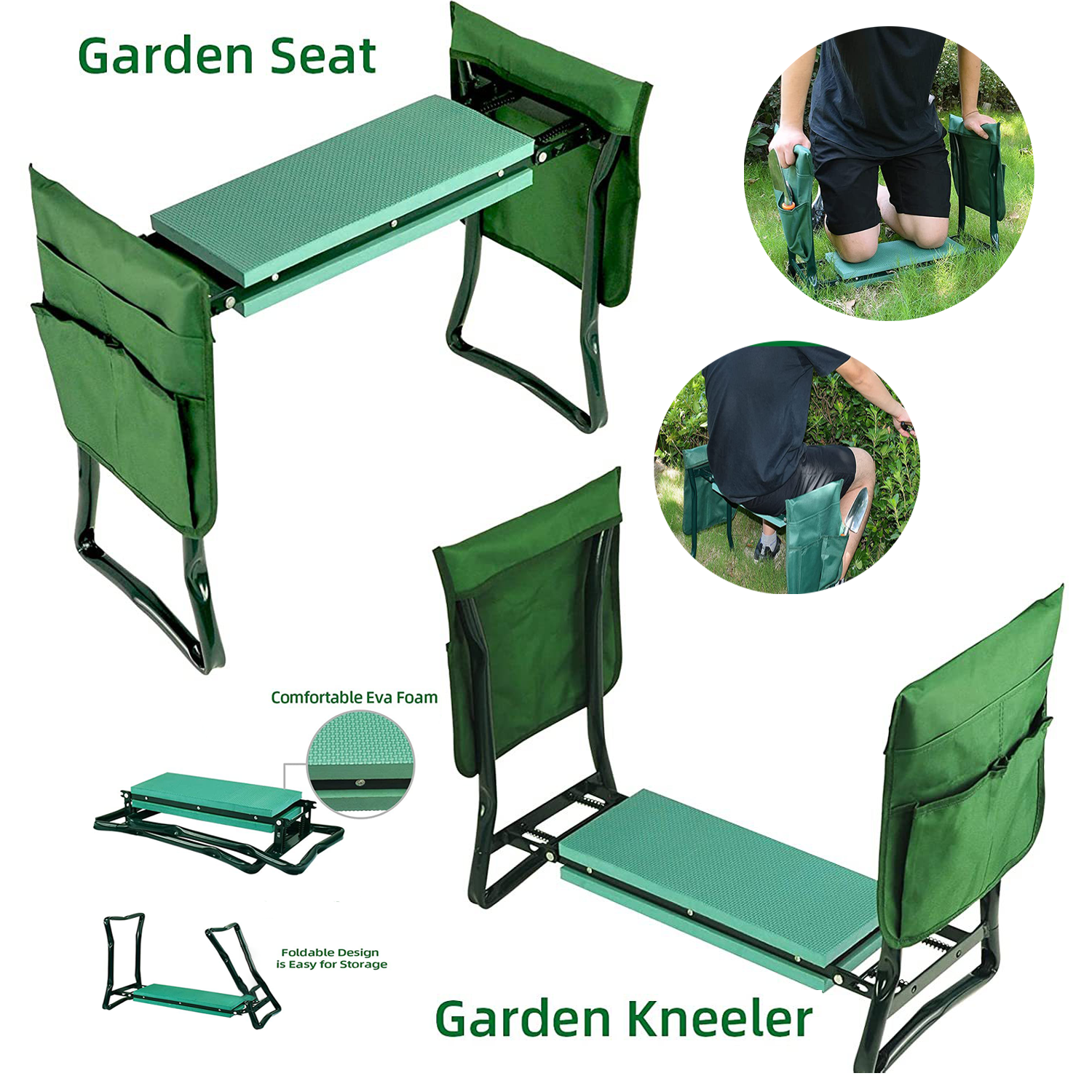 Garden Kneeler And Seat with Tool Bags 3