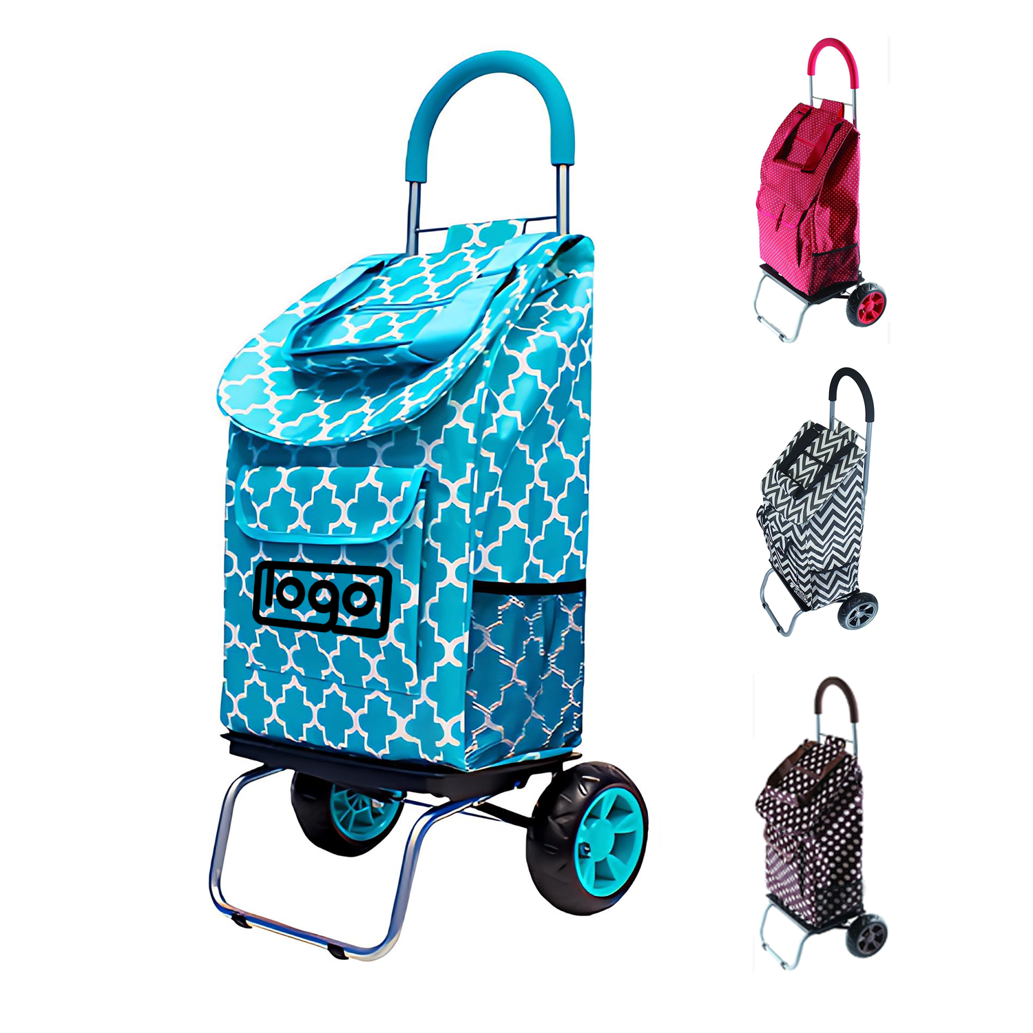 Portable Foldable Shopping Cart w/ Wheels 2