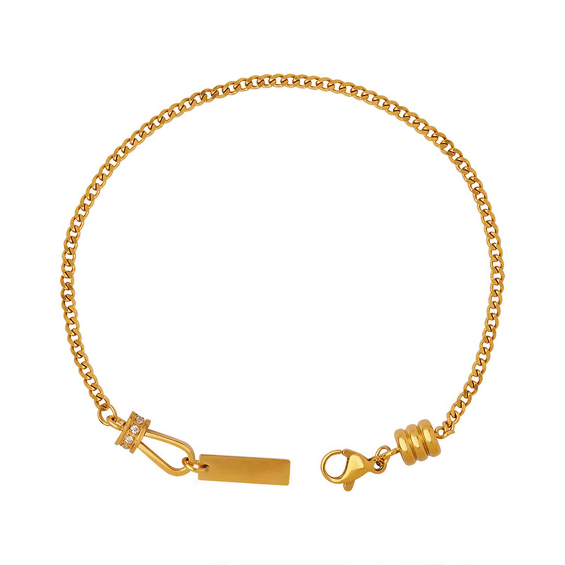Engraved Square Pendant Bracelet 9