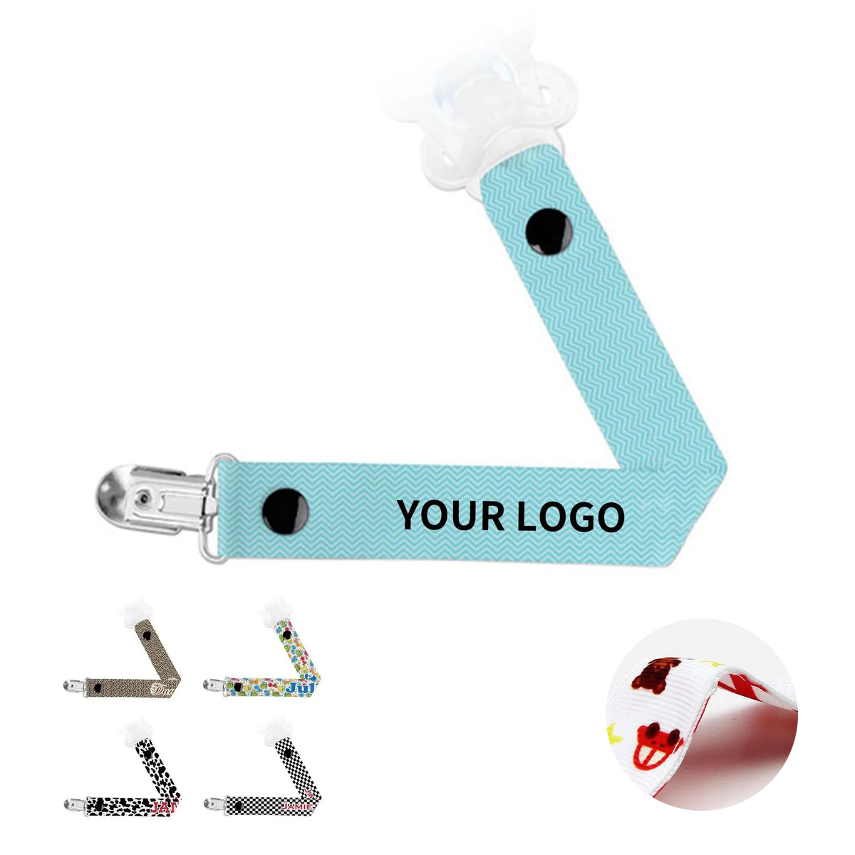 Reusable Pacifier Holder Strap with Custom Printing 2