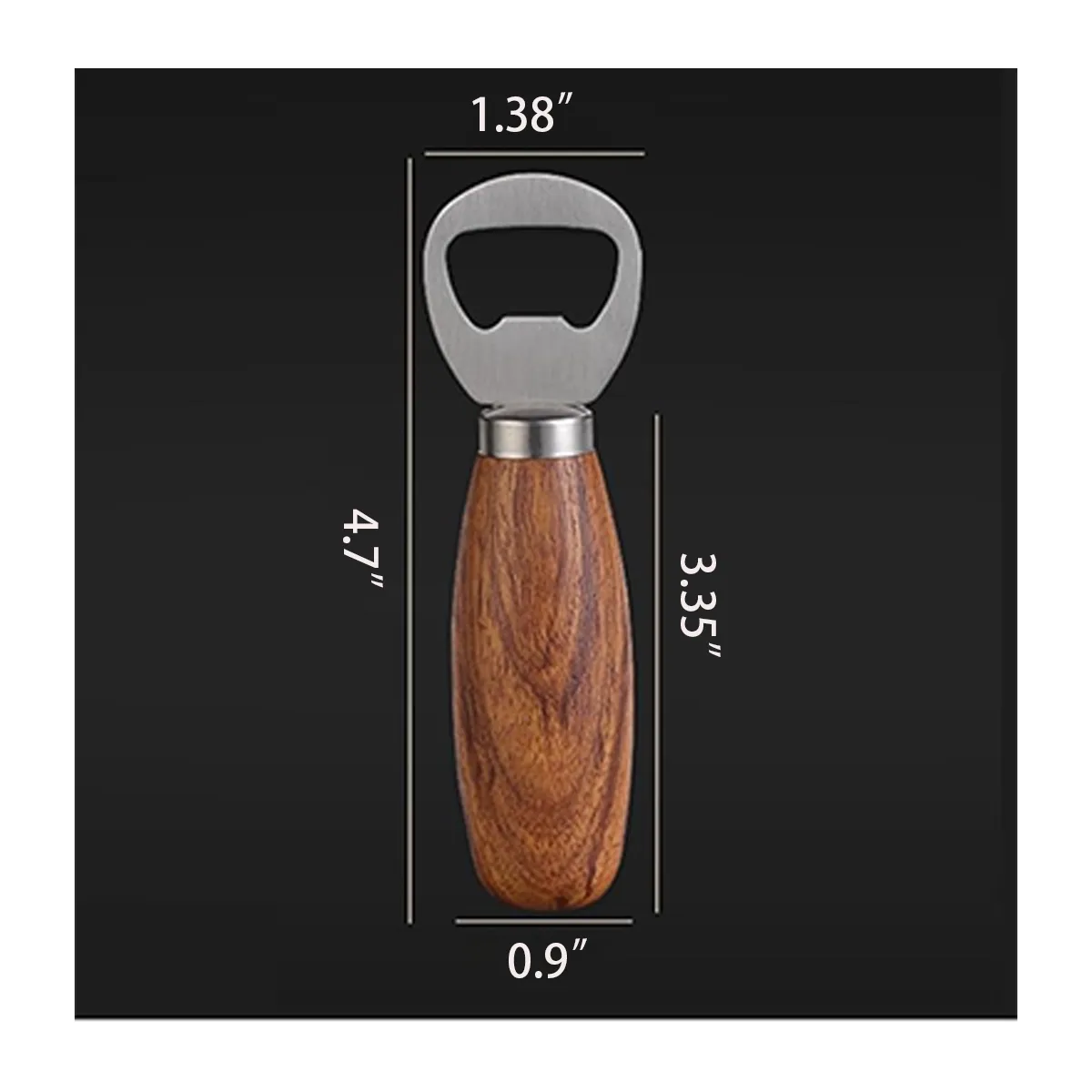 Multi-Uses Compact Wooden Handheld Beer Bottle Opener 4 Pce 2