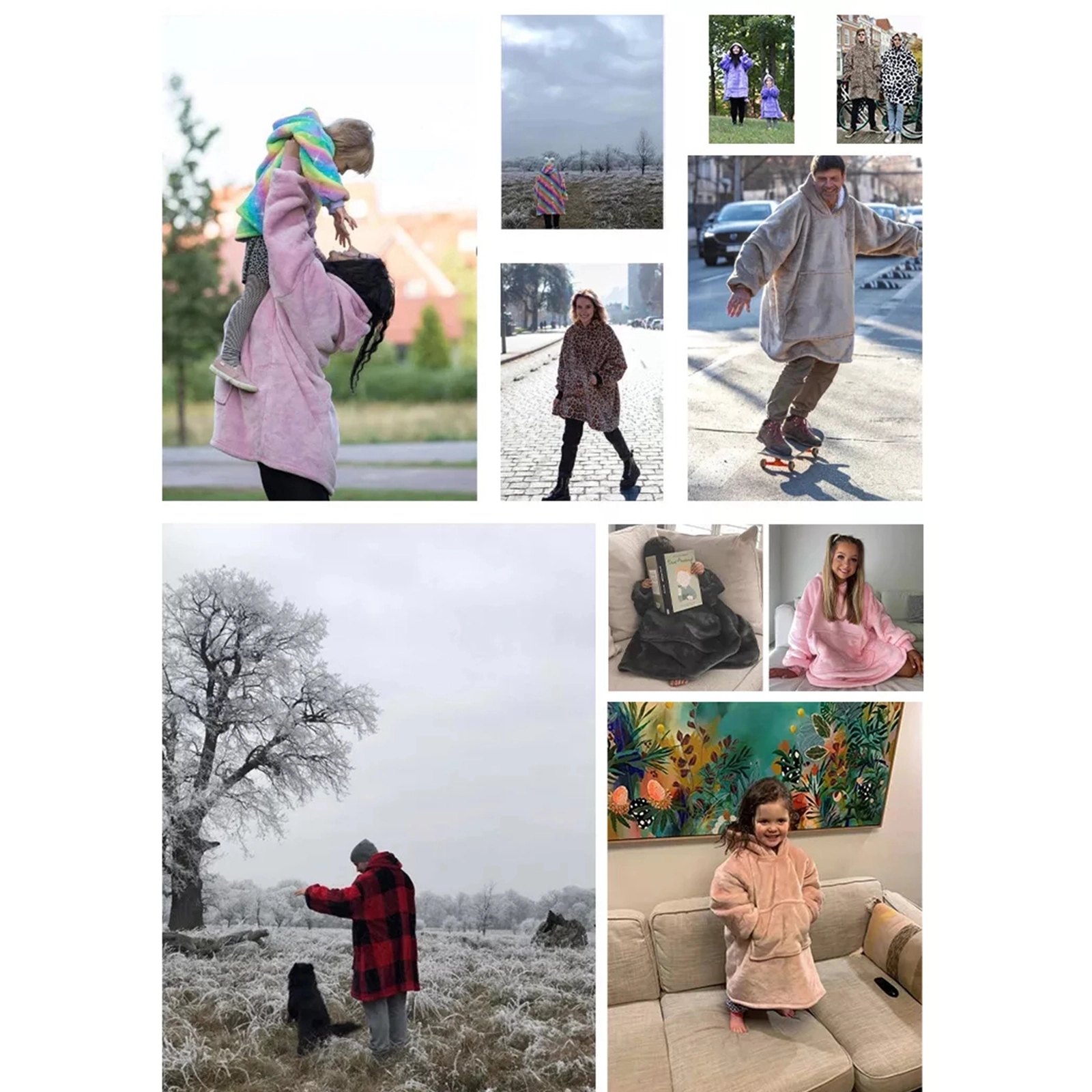 Oversized Microfiber & Sherpa Wearable Blanket, custom hoodie or sweatshirt with logo imprint 12