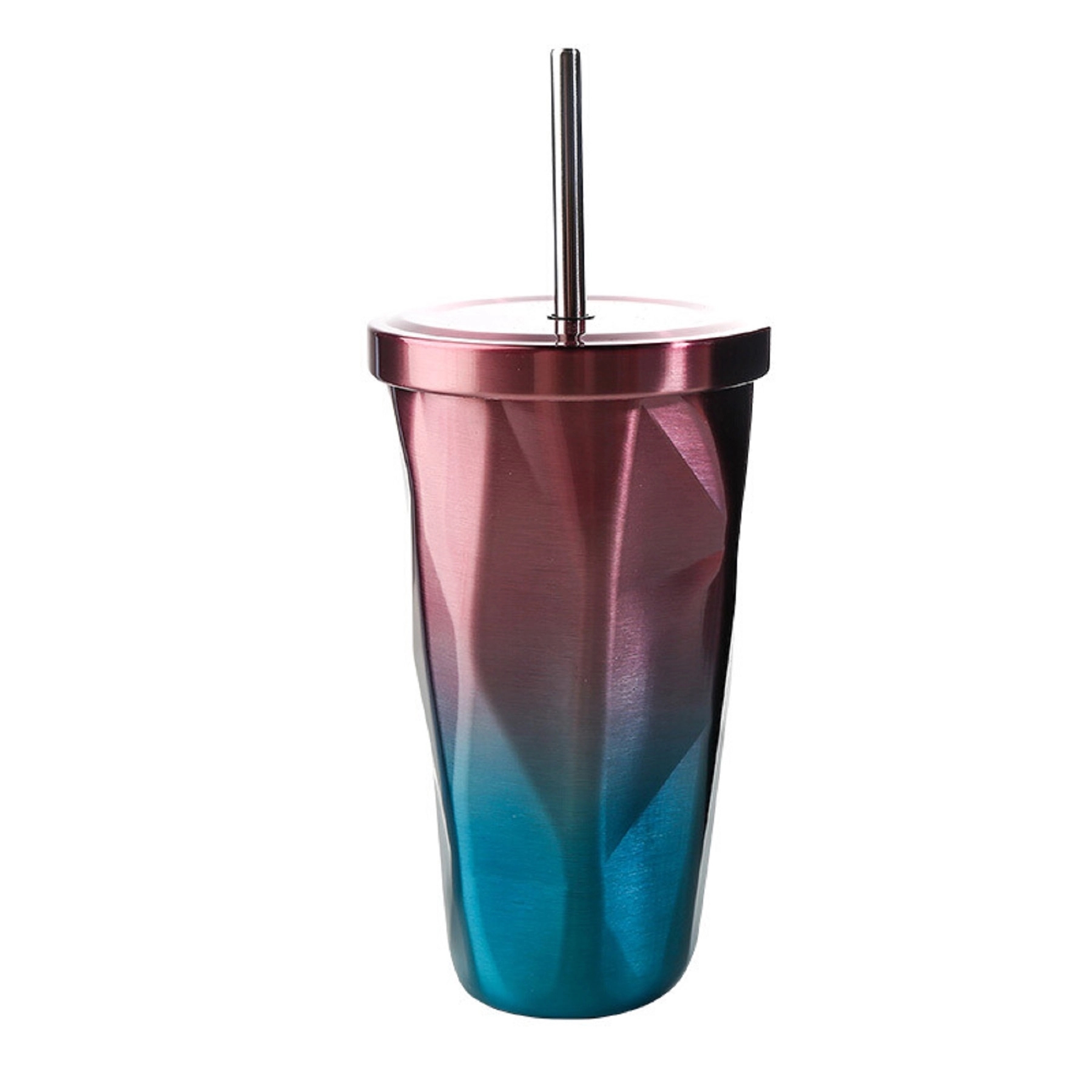 17 oz Irregular Stainless Steel Straw Mug 8