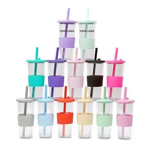 24oz Double Wall Clear Plastic Tumbler 2