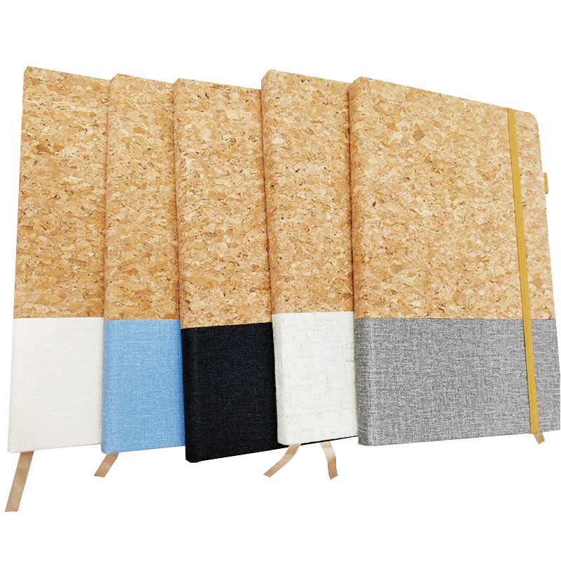 Eco-Friendly A5 Cork Wooden Hard Cover Notebook w/Elastic Strap & Bookmark & Pen Loop 5