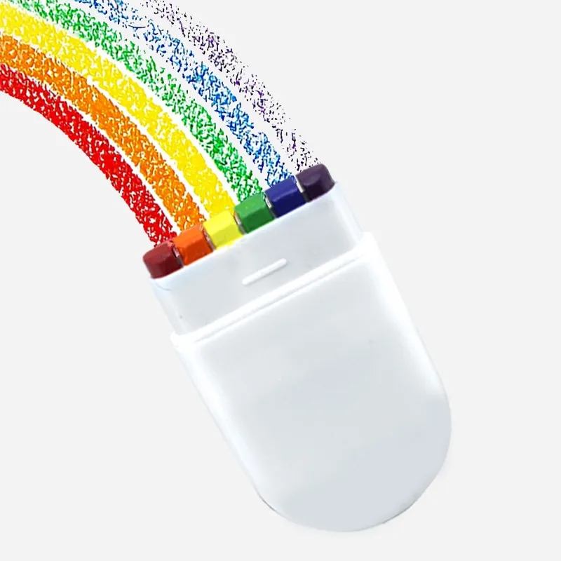 Customized 6-color rainbow stripe facial graffiti crayon 4