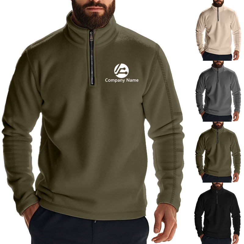 Men's Half-Zip Stand Collar Sweatshirt, custom hoodie or sweatshirt with logo imprint 6