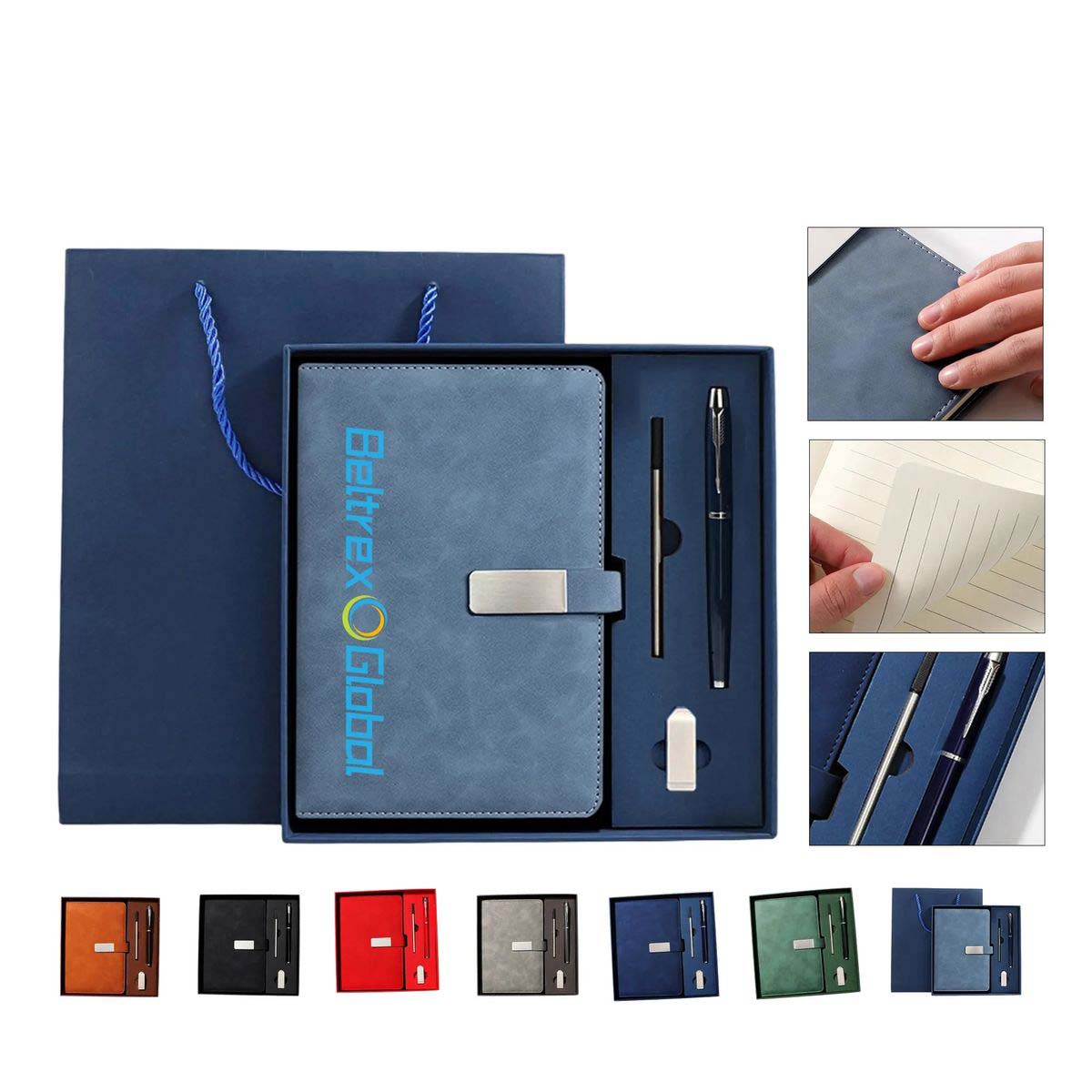 Elegant Notebook Gift Set with Snap Closure 7
