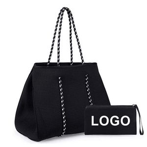 Neoprene Beach Tote Pouch, custom tote bag with logo imprint 2