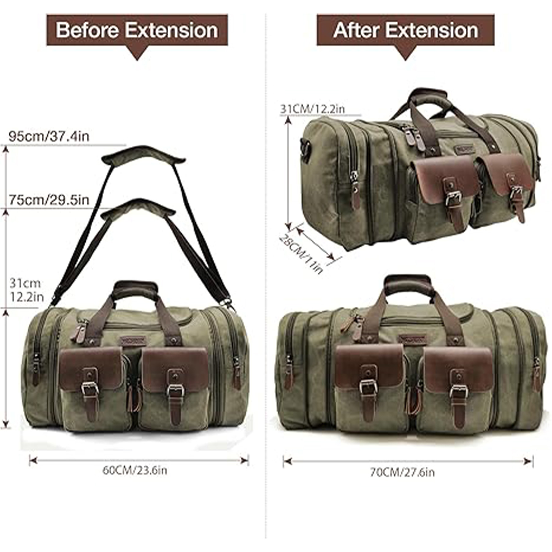 Hand Held Crossbody Canvas Luggage Bag 9