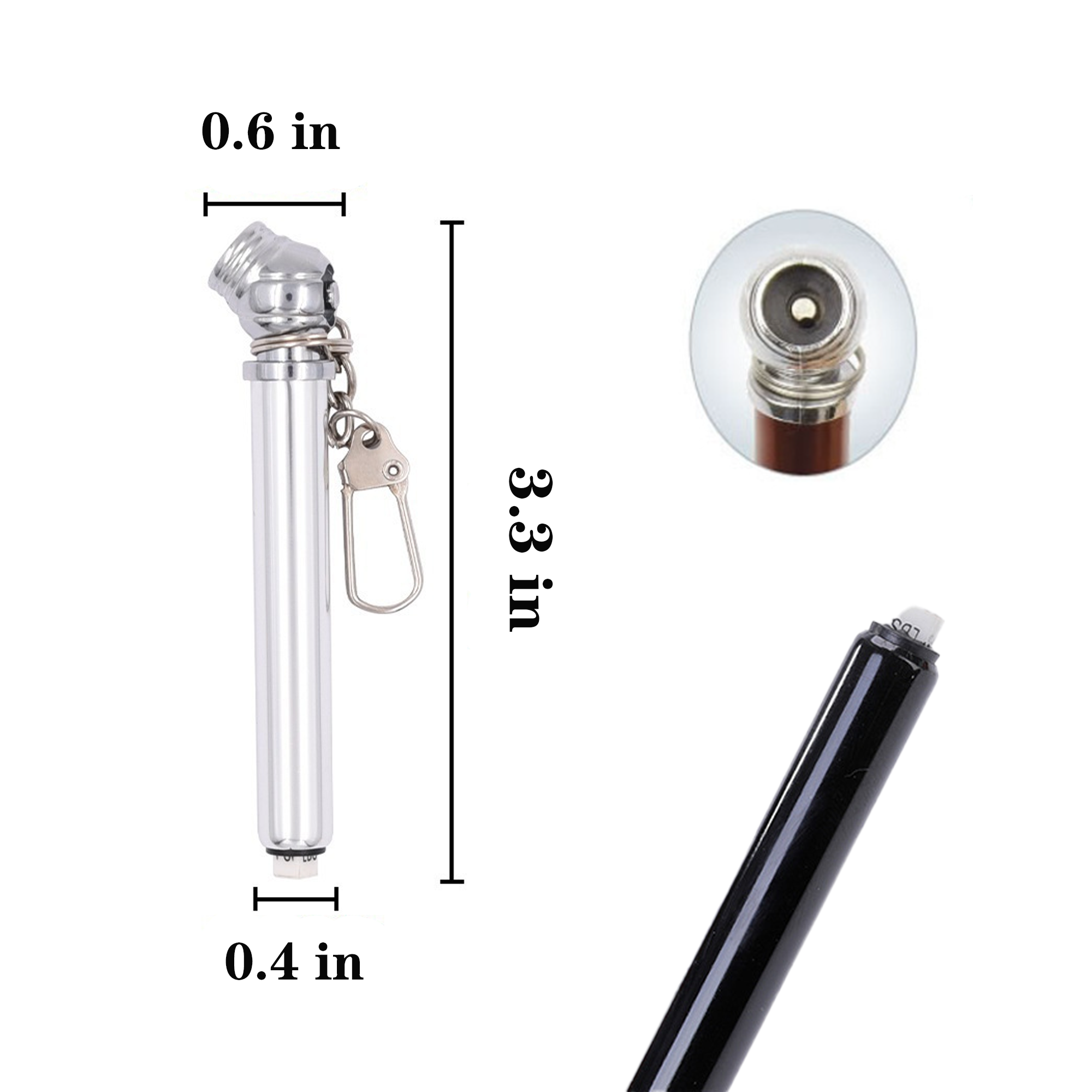 Colored Mini Tire Pressure Gauge With Chain 4