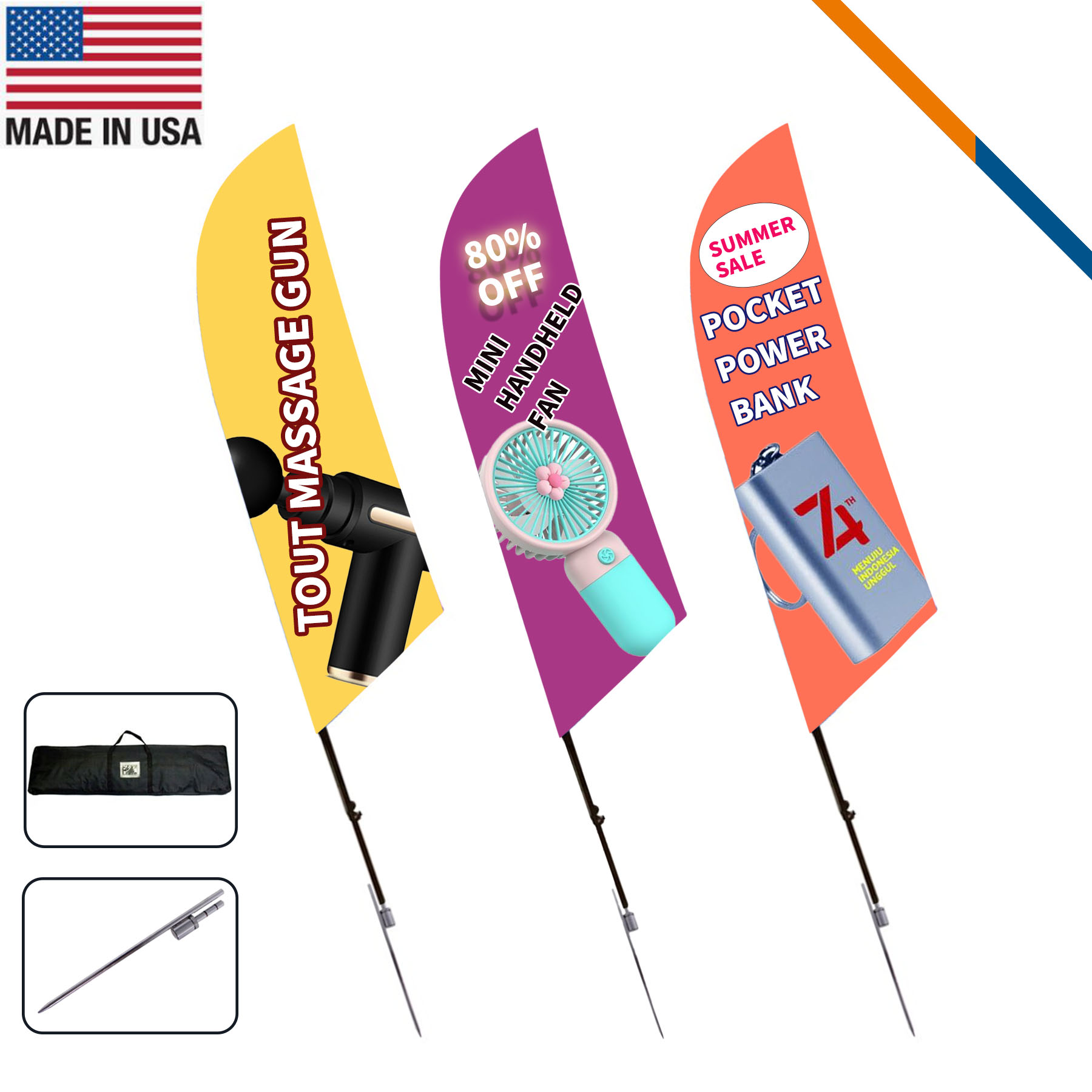 9' Bluet Double-Sided Angle Flag 5