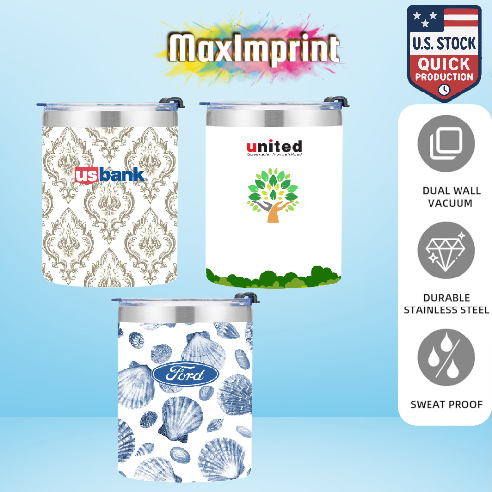 MaxImprint 12oz Lowball Tumbler with Splash-Proof Lid 11