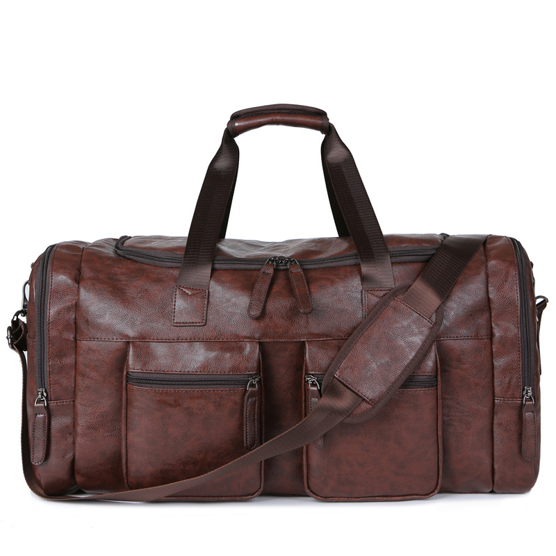 Pu Briefcase Men's Luggage Oversize Travel Duffel Bag 7