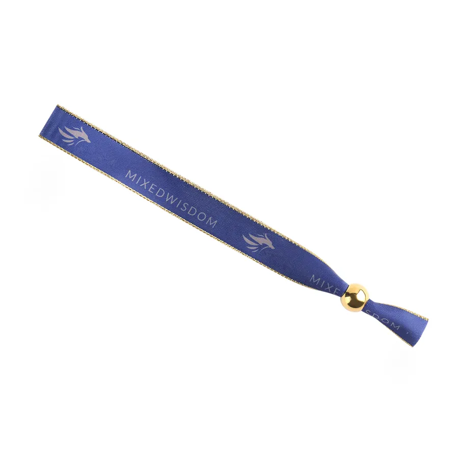 Full Color Metallic Edge Satin Cloth Wristbands 6
