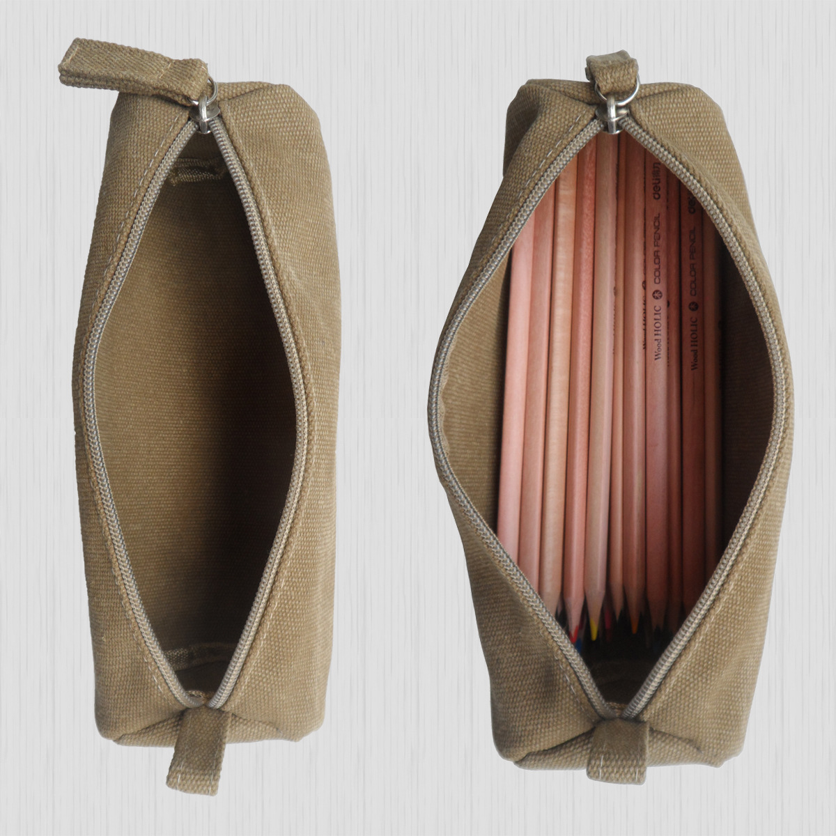Heavy Canvas Stationery Portable bag Zipper Pencil Case 5