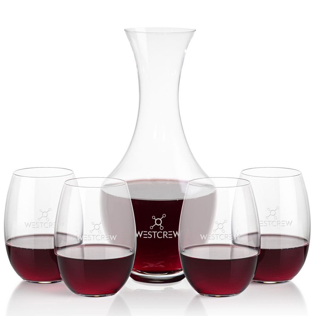 Oldham Carafe & Carlita Stemless Wine 6