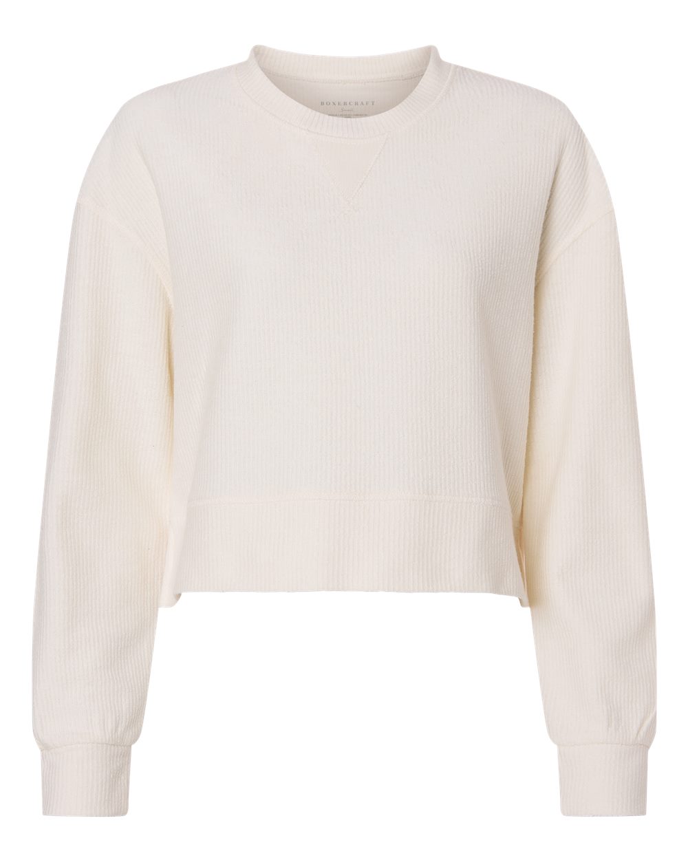 Women's Ribbed Knit Cropped Boxy Crew - BW5102 34