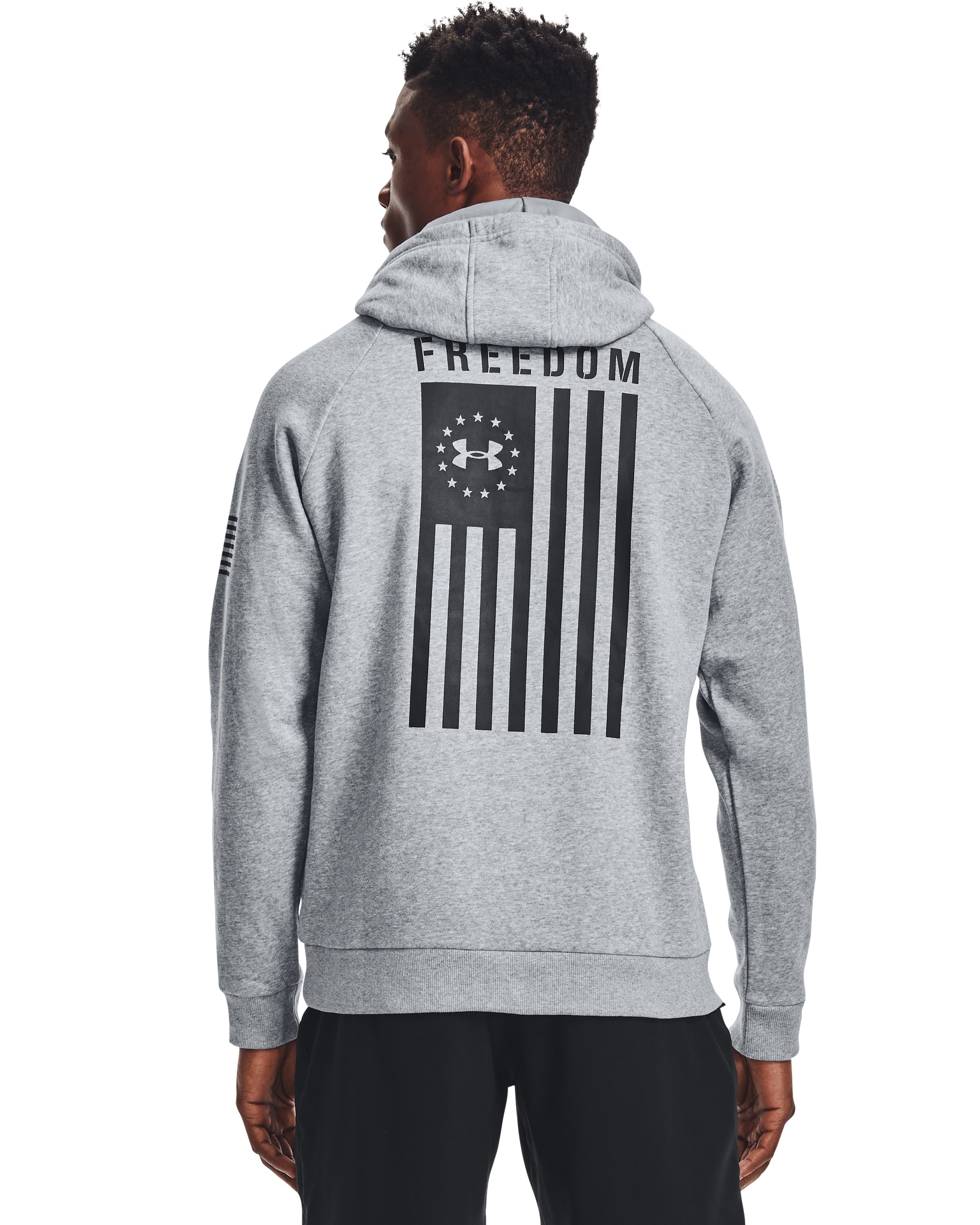 Men's UA Freedom Flag Rival Hoodie, custom hoodie or sweatshirt with logo imprint 3