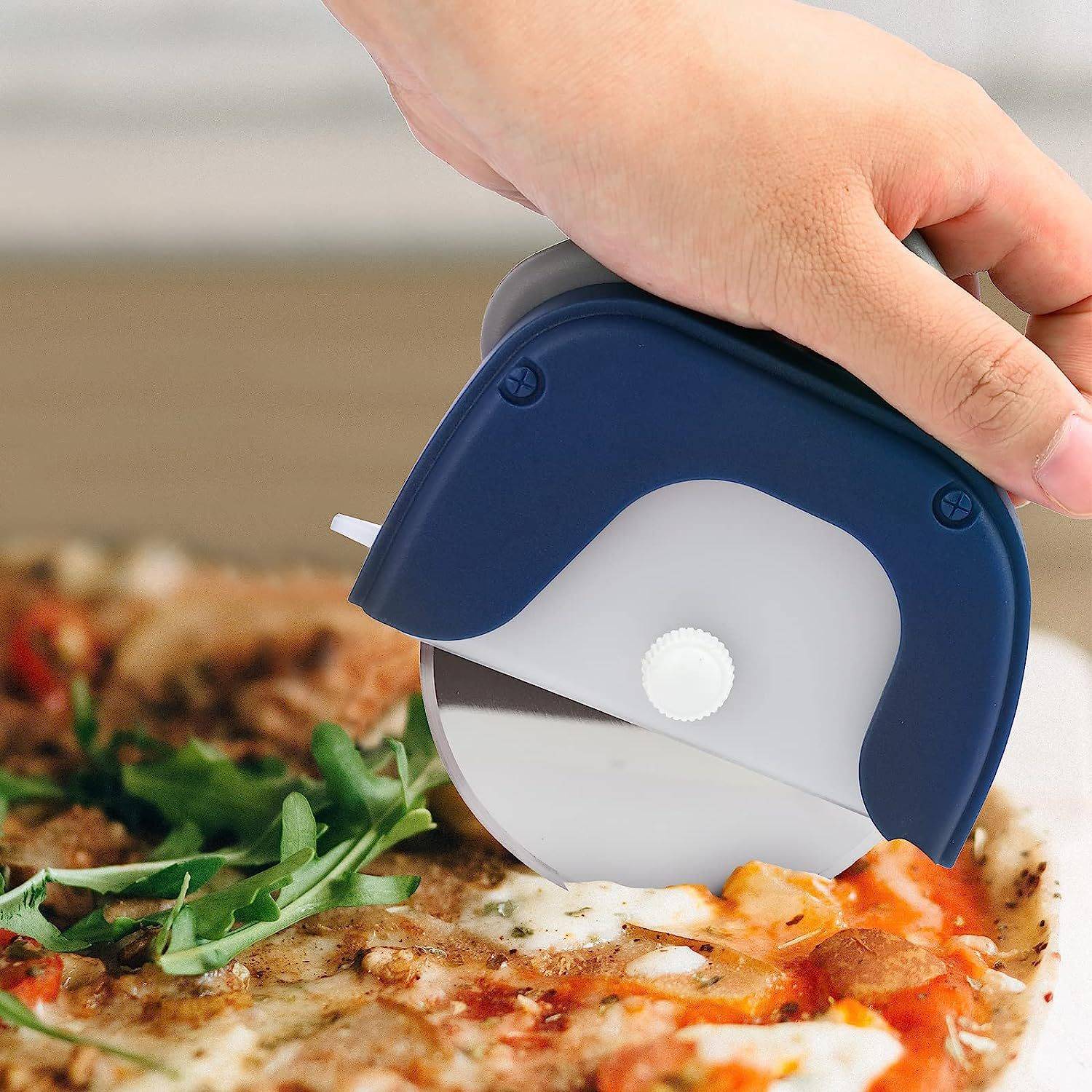 Stainless Steel Pizza Cutter w/ Removable Shield 6